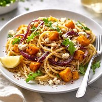 Roasted Squash Red Onion Pasta