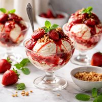 Roasted Strawberry Sundaes
