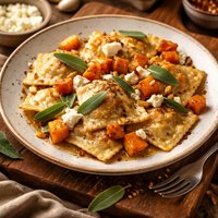 Roasted Sweet Potato and Feta Ravioli