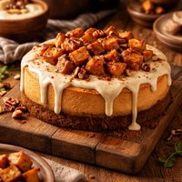 Roasted Sweet Potato Cheesecake with Maple Cream