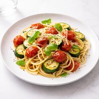 Roasted Tomato and Zucchini Pasta