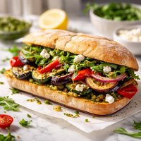 Roasted Vegetable Feta Sandwich