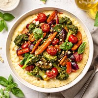 Roasted Veggies Over Creamy Polenta