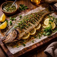Roasted Whole Striped Bass with Salmoriglio
