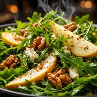 Rocket Arugula Pear and Walnut Salad