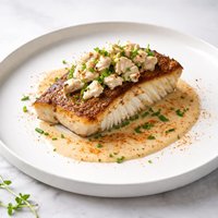 Rockfish with Crab and Old Bay Cream Sauce