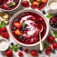 Rodgrod Med Flode Red Berry Dessert with Cream