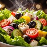 Romaine and Greek Vegetable Salad