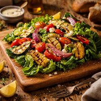 Romaine Salad with Grilled Vegetables
