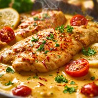 Romantic Chicken Scallopine with Saffron Cream Sauce