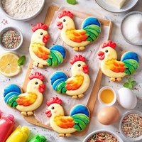 Rooster Cookies Sugar Cookies