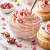 Rose Flavored Buttercream Frosting Icing for Cupcakes