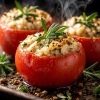 Rosemary and Black Pepper Bousin Stuffed Tomatoes