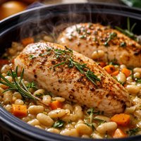 Rosemary Chicken with White Beans Crock Pot