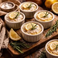 Rosemary Lemon Custard Cakes