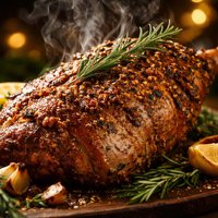 Rosemary Mustard Roast Leg of Lamb