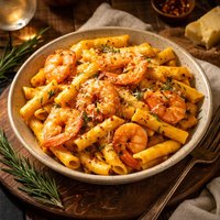 Rosemary Shrimp Penne with Butternut Squash Sauce