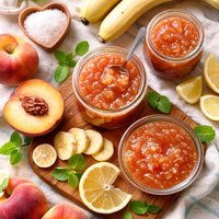 Rosy Peach and Banana Jam