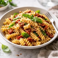 Rotini with Sun Dried Tomatoes Basil