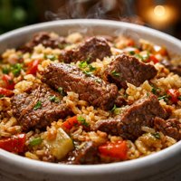 Round Steak and Rice Crock Pot