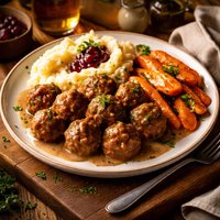 Royal Swedish Meatballs with Parsley Dressed Carrots