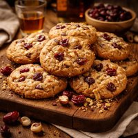 Rum Drunk Cranberry Hazelnut Cookies