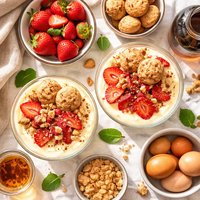 Rum Zabaglione with Strawberries and Amaretti