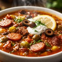 Russian Meat Vegetable Solyanka Soup
