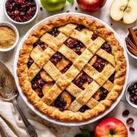 Rustic Apple and Dried Cranberry Pie