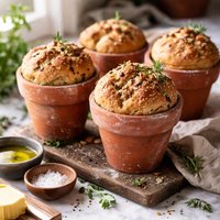 Rustic Flower Pot Bread Loaves or Bread Rolls
