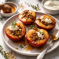 Rustic Honey Baked Nectarines