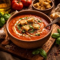 Rustic Style Roasted Tomato Basil Soup