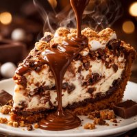 S Mores Ice Cream Pie with Warm Milk Chocolate Sauce