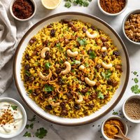 Saffron Rice with Cashews and Raisins