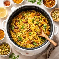 Saffron Scented Fruity Yellow Rice Rice Cooker