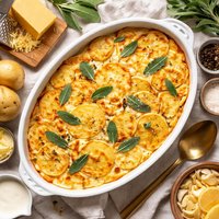 Sage and Cheddar Potato Gratin