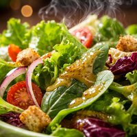 Salad Greens with Honey Mustard Dressing