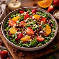 Salad Greens with Oranges Strawberries and Vanilla Vinaigrette