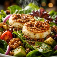 Salad with Walnut Vinaigrette and Warm Chevre