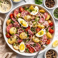 Salami Potato Salad with Tuna Dressing