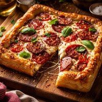 Salami Sausage and Mozzarella Tart