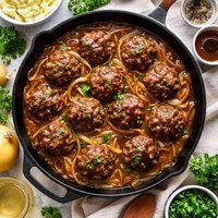 Salisbury Meatballs with Caramelized Onions