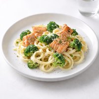 Salmon and Broccoli Alfredo with Pasta