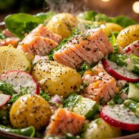 Salmon and Potato Salad with Lemon Poppy Seed Dressing