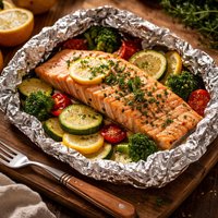 Salmon and Vegetables in Foil