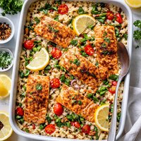 Salmon Basmati Rice Bake