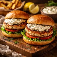 Salmon Burgers with Dill Tartar Sauce