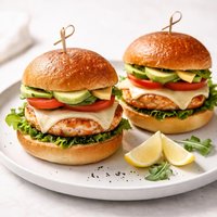 Salmon Burgers with Havarti