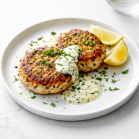 Salmon Cakes with Lemon Herb Sauce