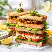 Salmon Club Sandwich